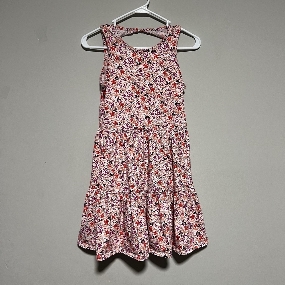 Bixby Nomad Girls SZ Large 12/14 Multicolor A Line Dress Sleeveless Bacl Cut Out